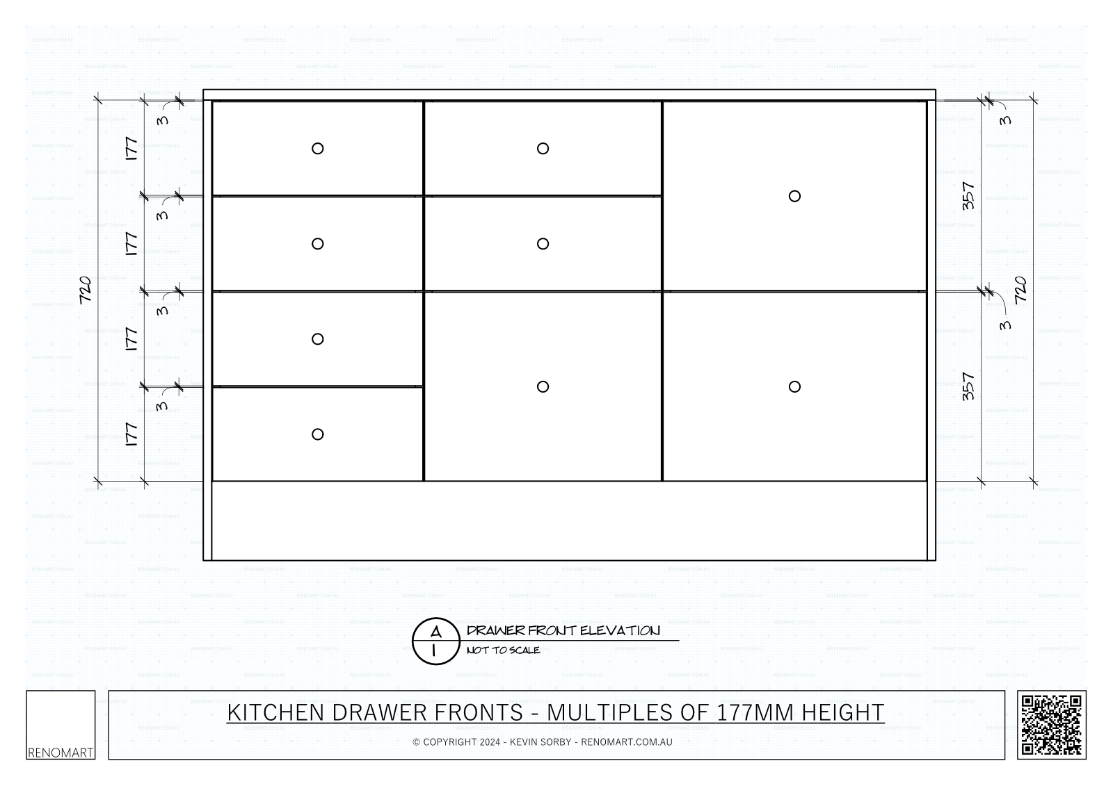 Kitchen drawer cabinet elevation